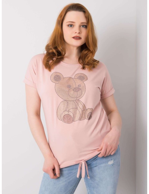Khaki bluzka plus size z troczkami