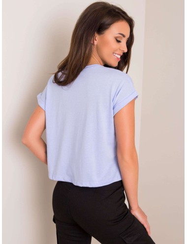 Liliowy bawełniany t-shirt basic