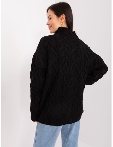 Damski sweter golf z dzianiny