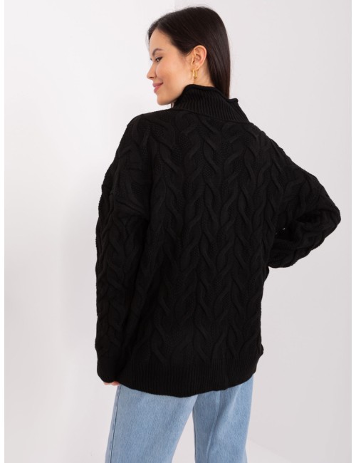 Damski sweter golf z dzianiny