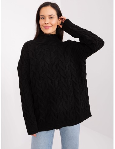 Damski sweter golf z dzianiny