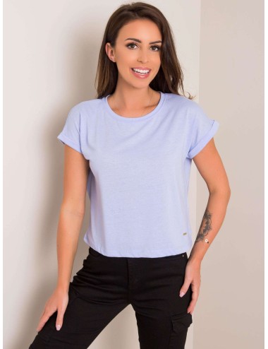 Liliowy bawełniany t-shirt basic