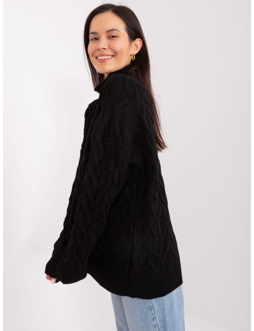 Damski sweter golf z dzianiny