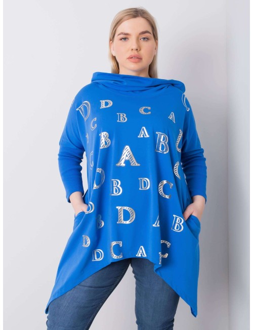 Brudnoróżowa bluza plus size z nadrukiem