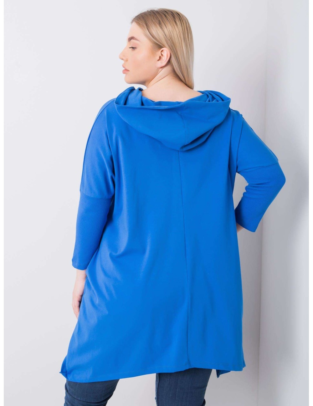 Brudnoróżowa bluza plus size z nadrukiem