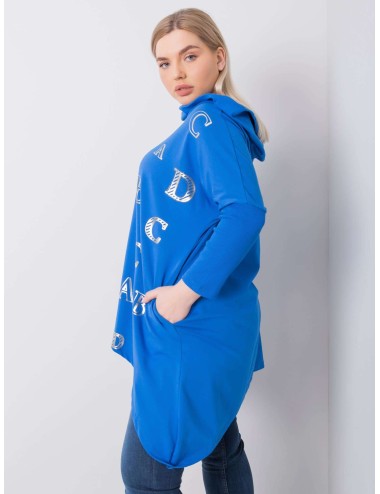 Brudnoróżowa bluza plus size z nadrukiem