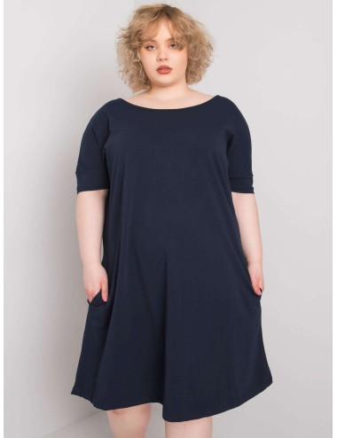 Brudnoróżowa luźna sukienka plus size