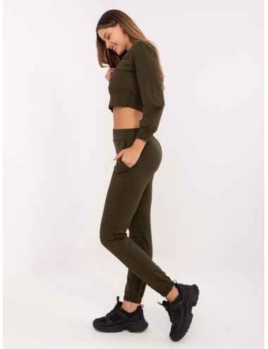 RUE PARIS Khaki damski komplet dresowy