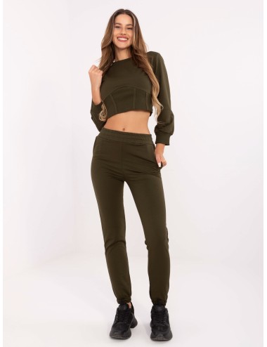 RUE PARIS Khaki damski komplet dresowy