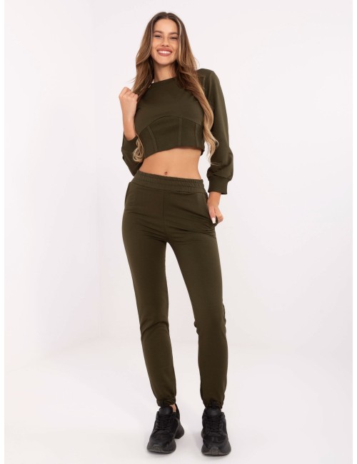 RUE PARIS Khaki damski komplet dresowy