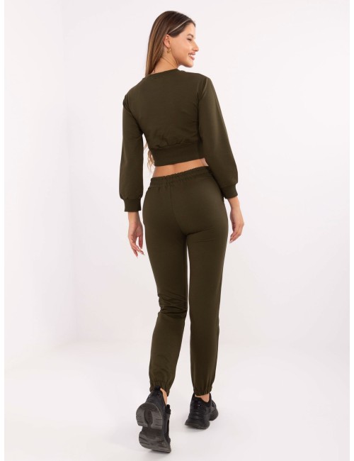 RUE PARIS Khaki damski komplet dresowy