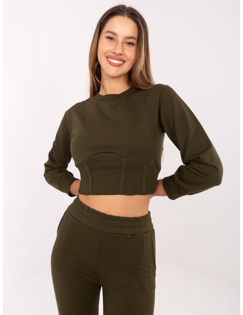 RUE PARIS Khaki damski komplet dresowy