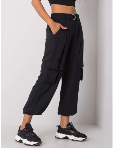 OCH BELLA Khaki spodnie damskie z kieszeniami