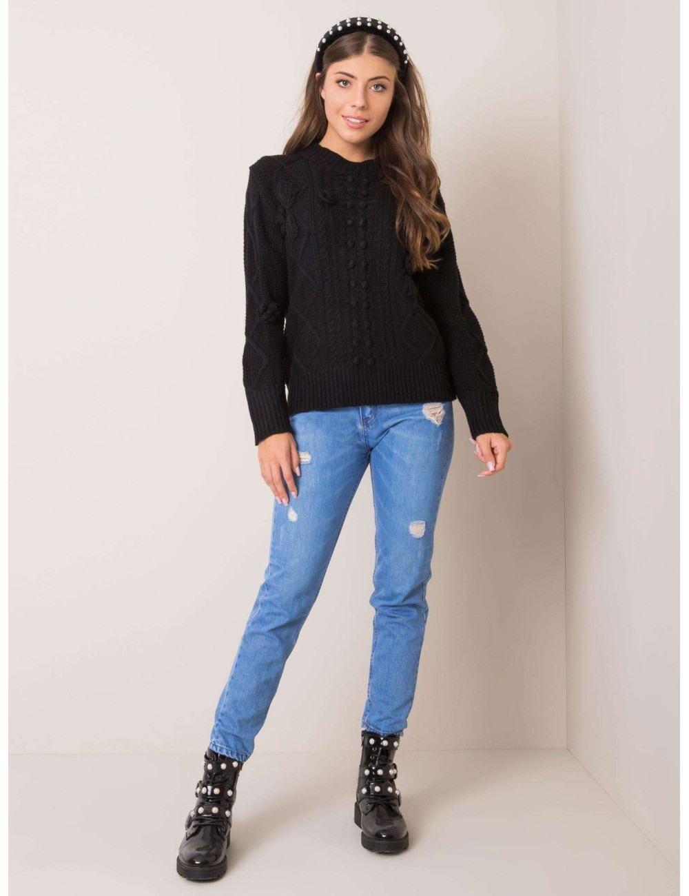 Sweter z warkoczami