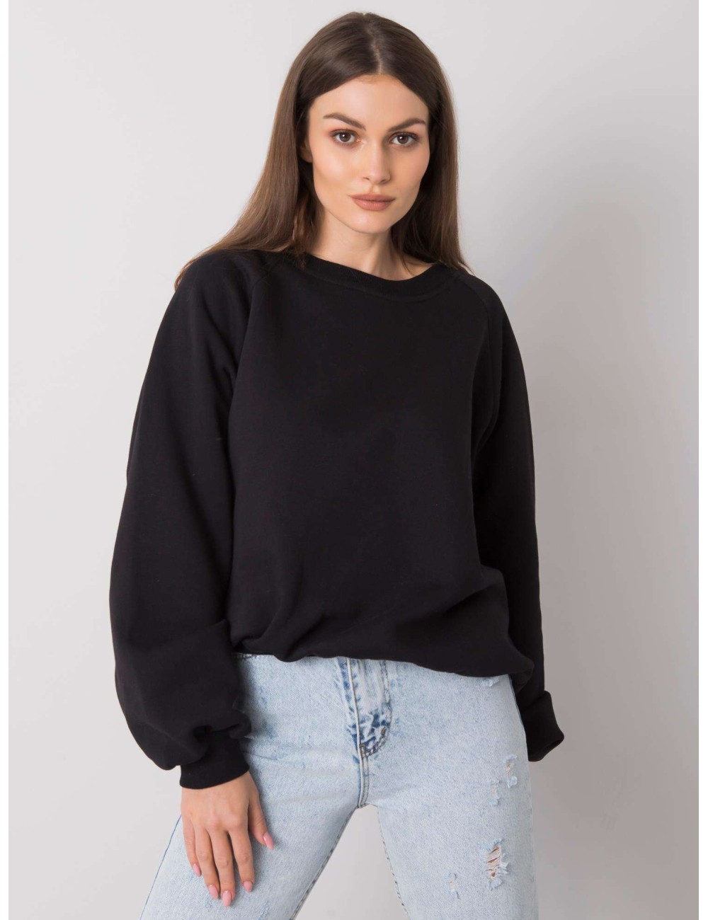 RUE PARIS Jasnoróżowa gładka bluza