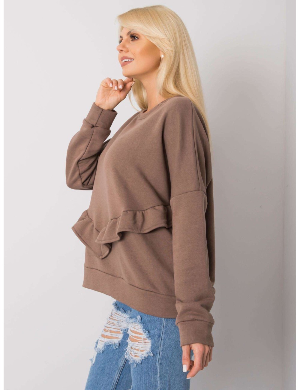 RUE PARIS Biała bluza bez kaptura