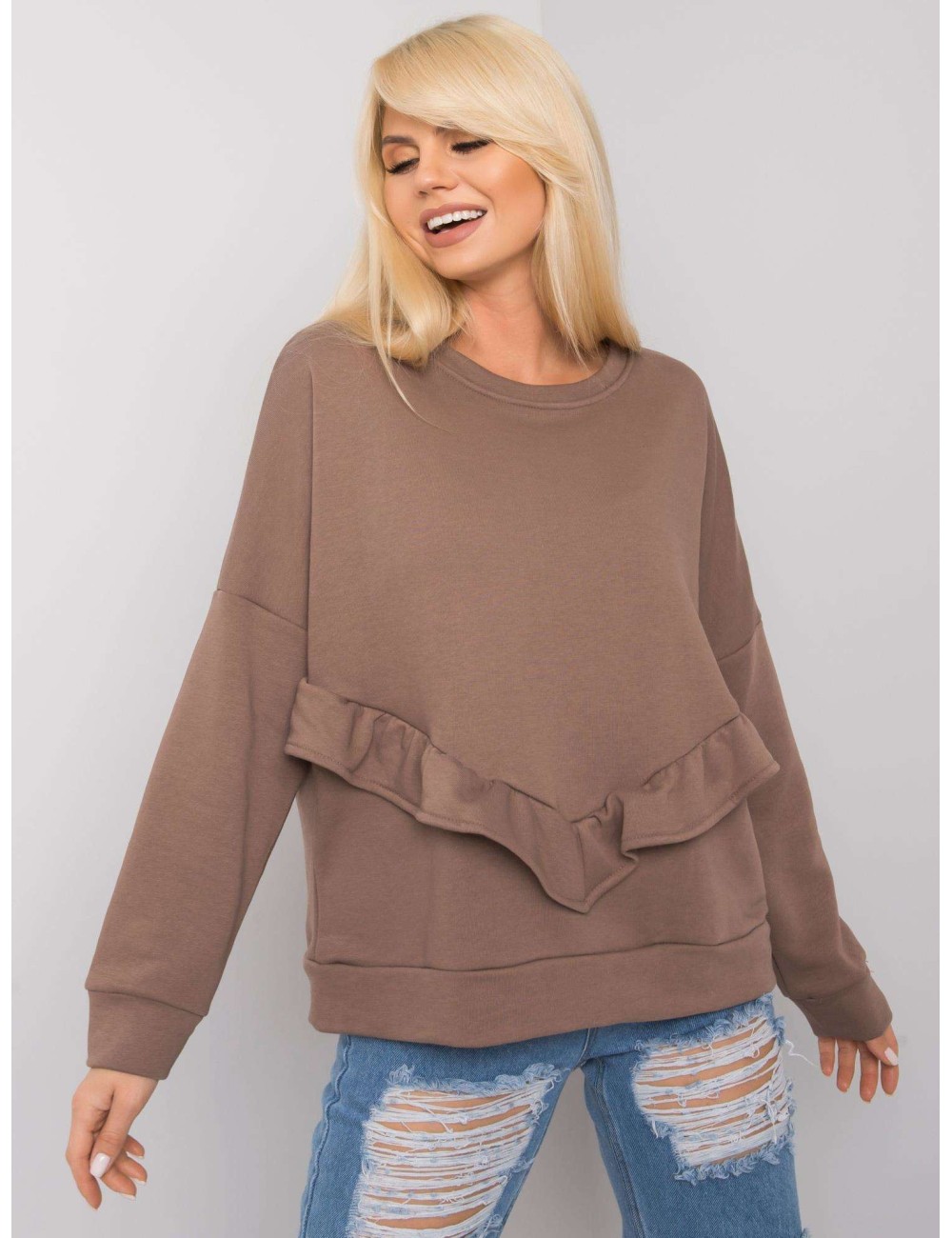 RUE PARIS Biała bluza bez kaptura