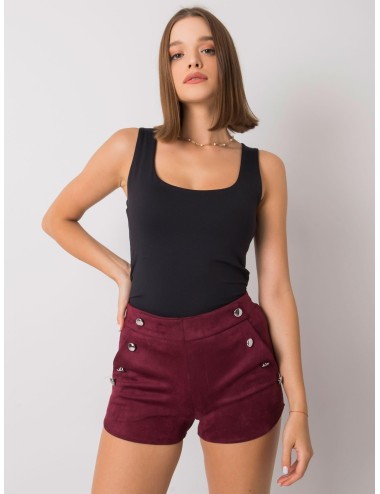 RUE PARIS Khaki szorty z imitacji zamszu