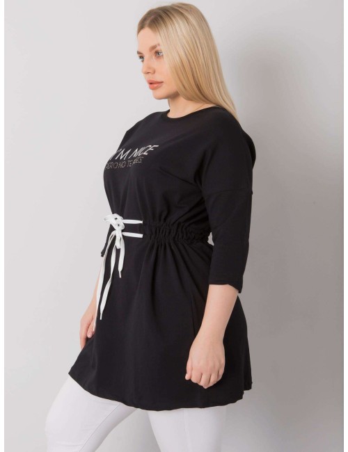 Khaki tunika plus size z napisem