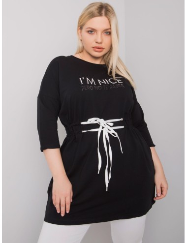 Khaki tunika plus size z napisem