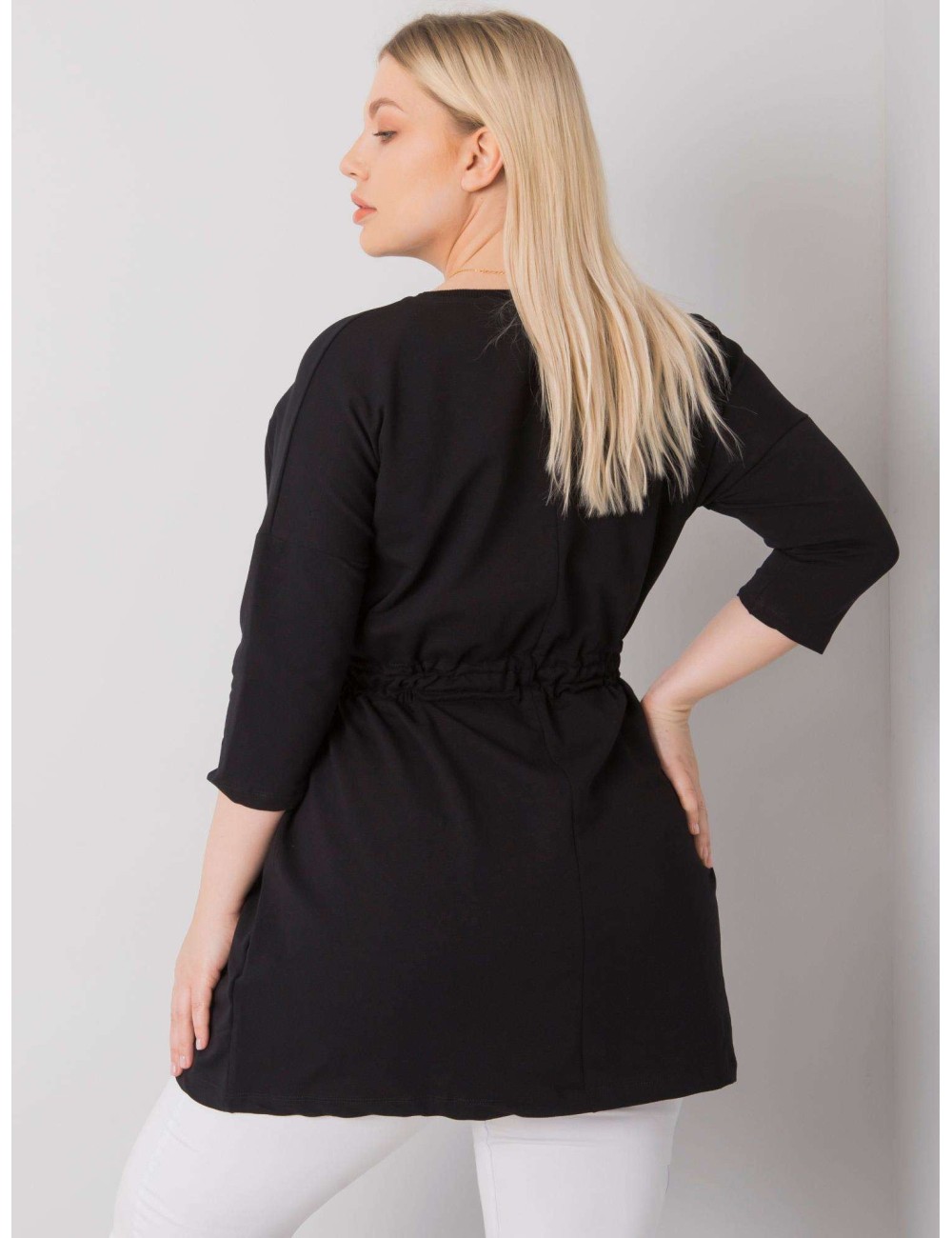 Khaki tunika plus size z napisem