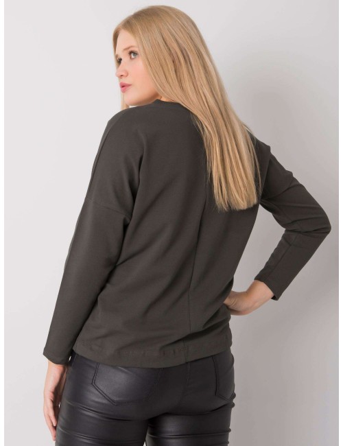 Khaki damska bluzka plus size z napisem