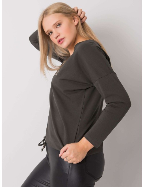 Khaki damska bluzka plus size z napisem