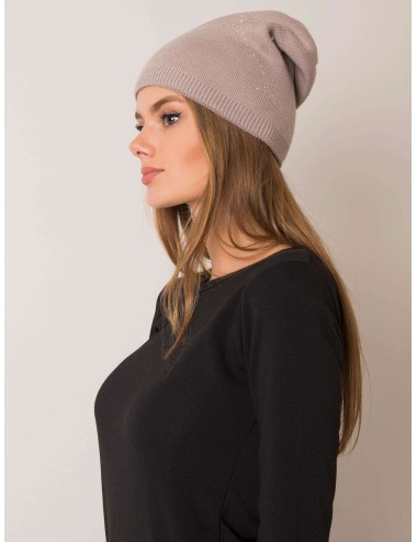 RUE PARIS Beżowa czapka beanie