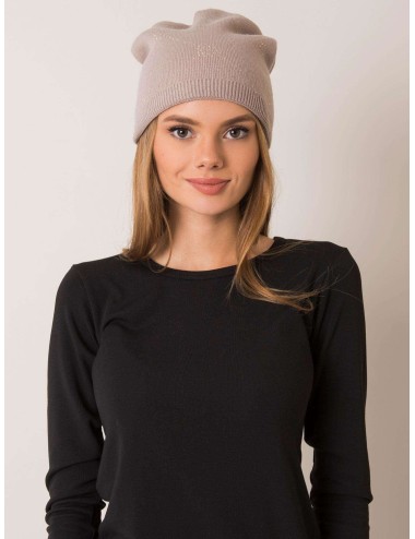 RUE PARIS Beżowa czapka beanie