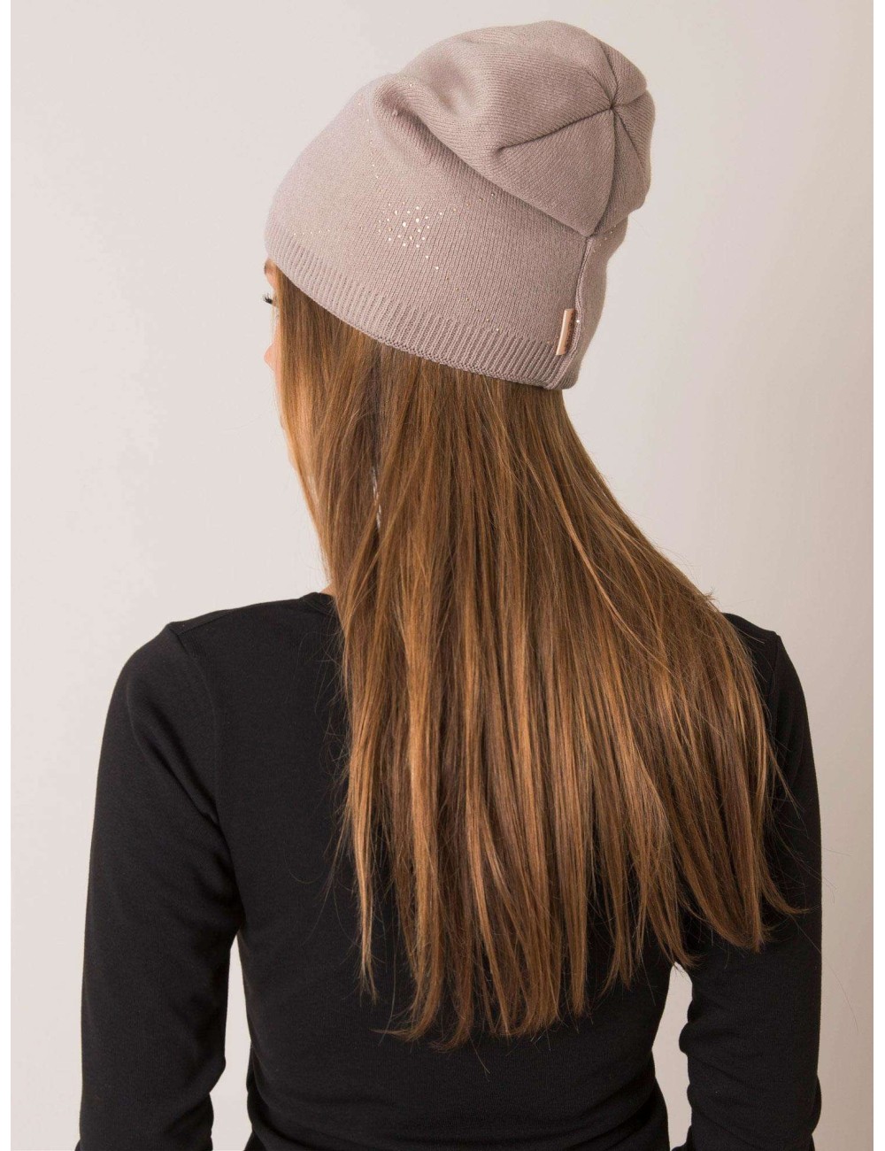 RUE PARIS Beżowa czapka beanie