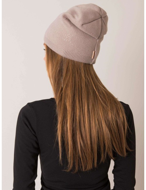 RUE PARIS Beżowa czapka beanie