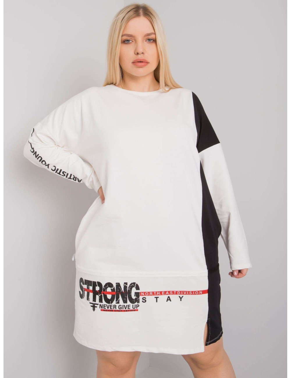 Tunika plus size z długim rękawem