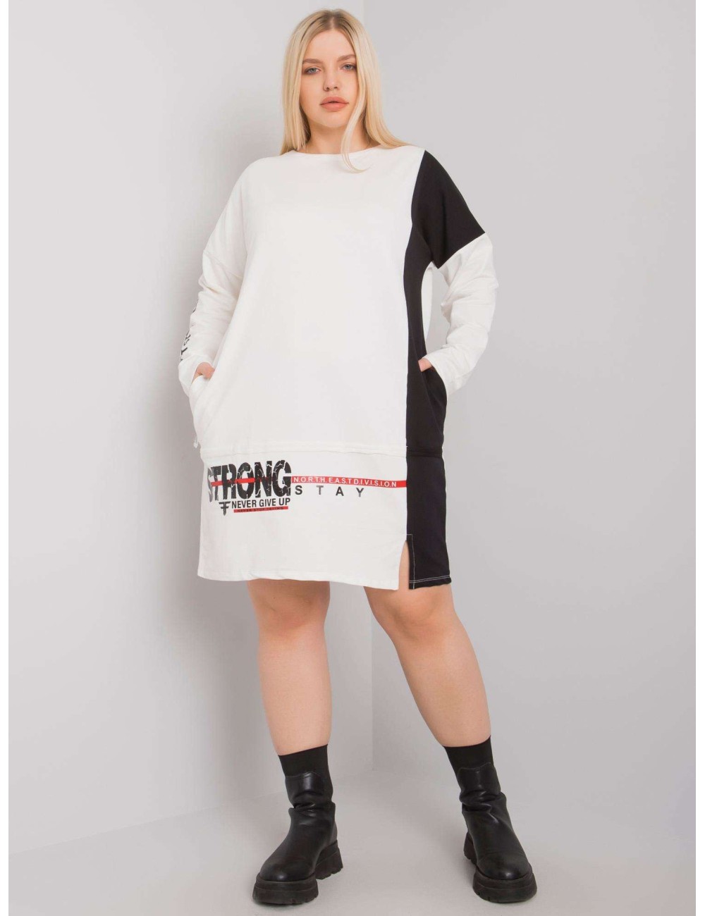 Tunika plus size z długim rękawem