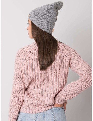 RUE PARIS Ciemnoszara czapka beanie z dzianiny