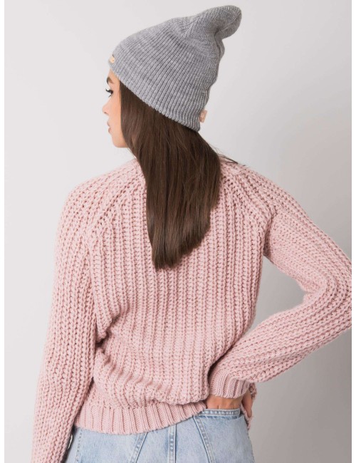 RUE PARIS Ciemnoszara czapka beanie z dzianiny