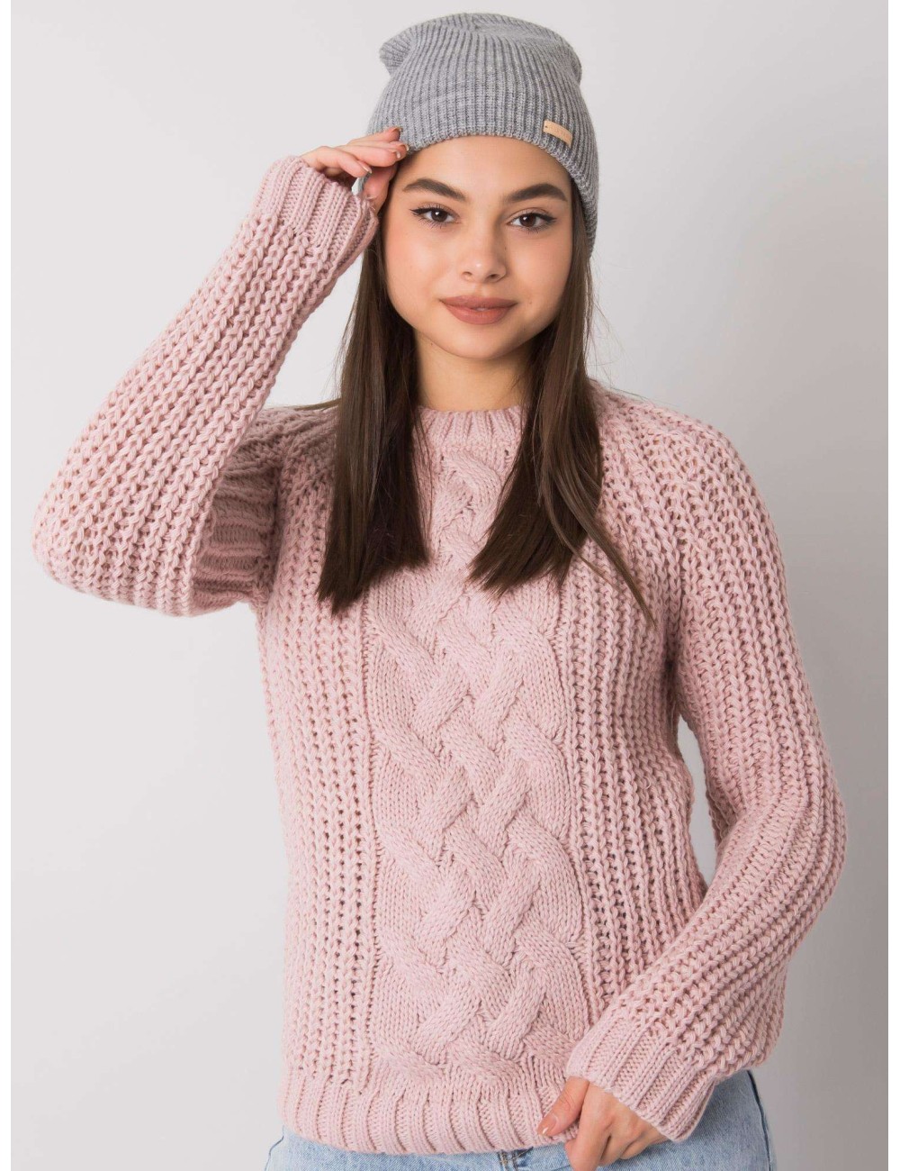 RUE PARIS Ciemnoszara czapka beanie z dzianiny