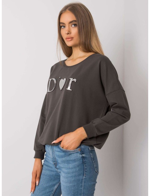 Khaki damska bluza bez kaptura