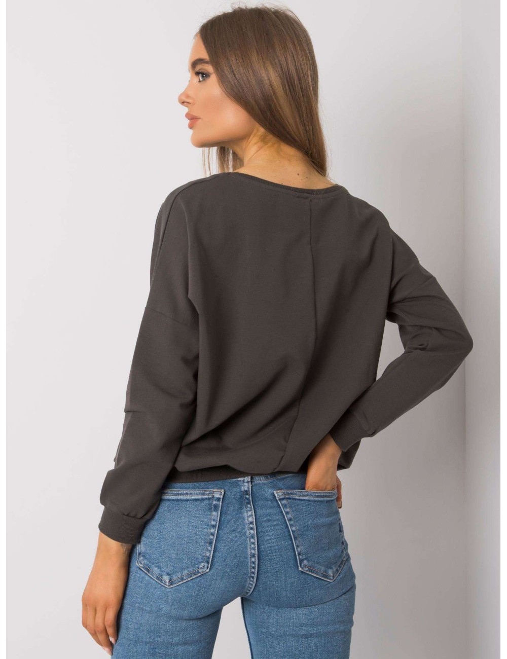 Khaki damska bluza bez kaptura