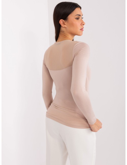 Bluzka basic z długim rękawem i okrągłym dekoltem BASIC FEEL GOOD