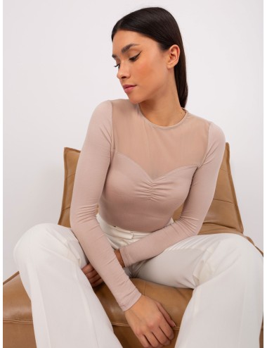 Bluzka basic z długim rękawem i okrągłym dekoltem BASIC FEEL GOOD