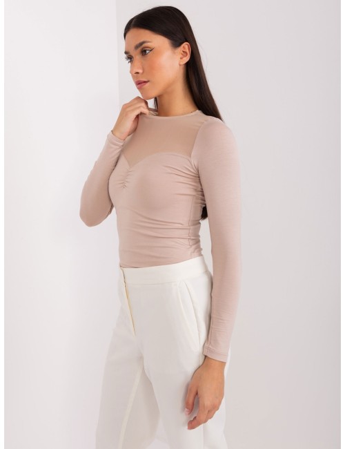 Bluzka basic z długim rękawem i okrągłym dekoltem BASIC FEEL GOOD