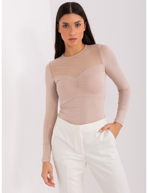Bluzka basic z długim rękawem i okrągłym dekoltem BASIC FEEL GOOD