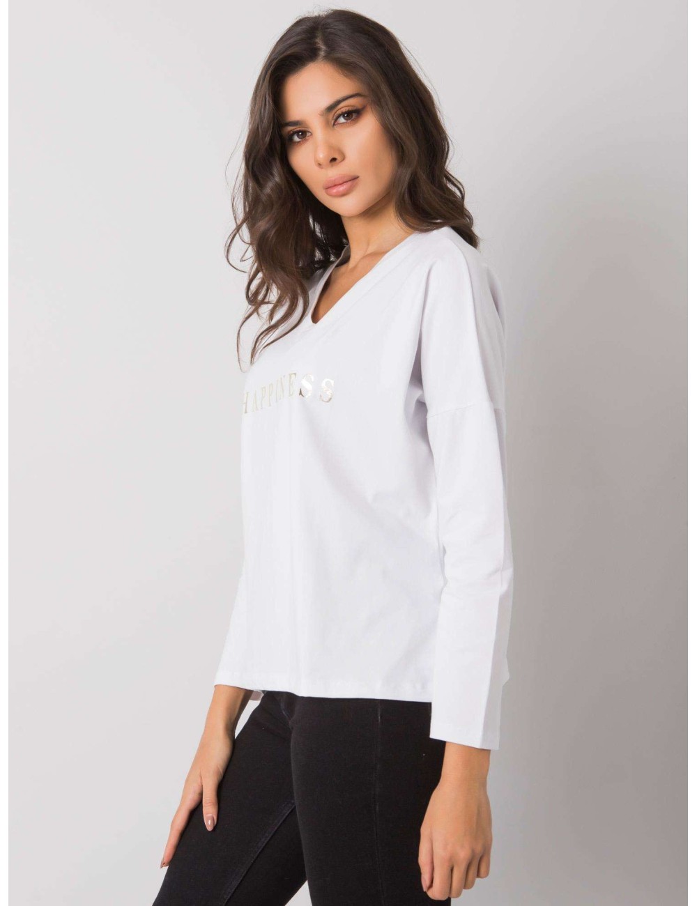 RUE PARIS Biały longsleeve damski