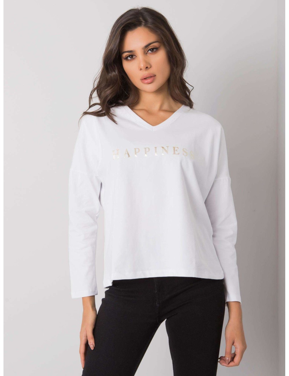 RUE PARIS Biały longsleeve damski