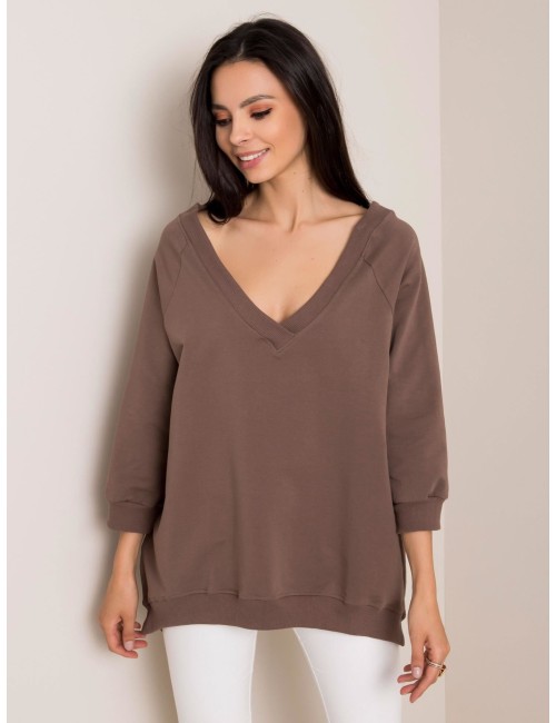 RUE PARIS Brązowa bluza oversize