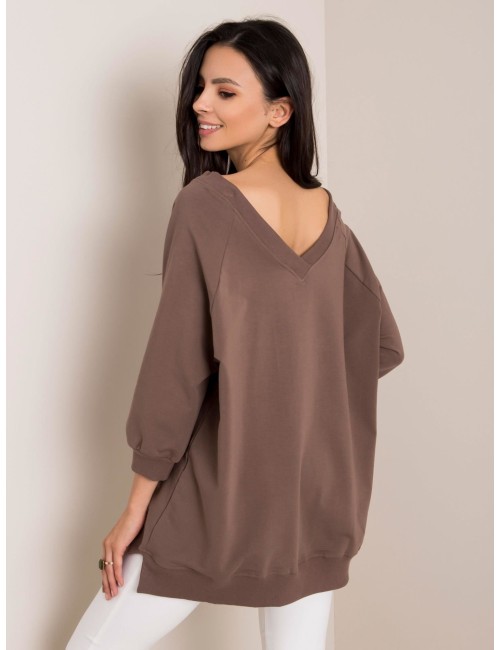 RUE PARIS Brązowa bluza oversize
