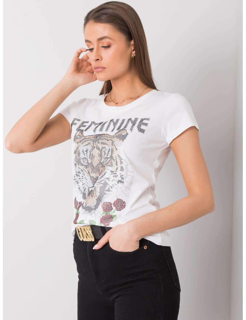 T-shirt damski z aplikacją