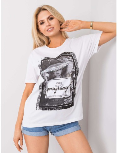 T-shirt z nadrukiem i aplikacją