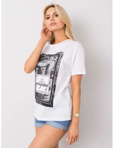 T-shirt z nadrukiem i aplikacją