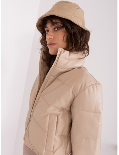 Camelowy pikowany kapelusz bucket hat